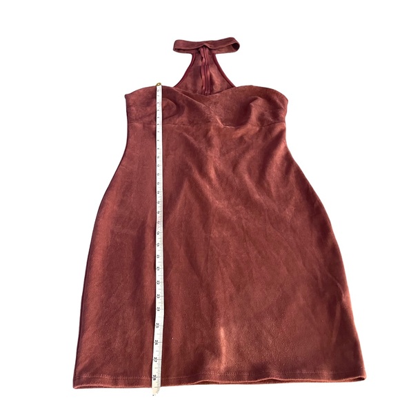 Fashion Nova Women's Sleeveless Suede Dress Size XL in Burgundy Color - Picture 9 of 11